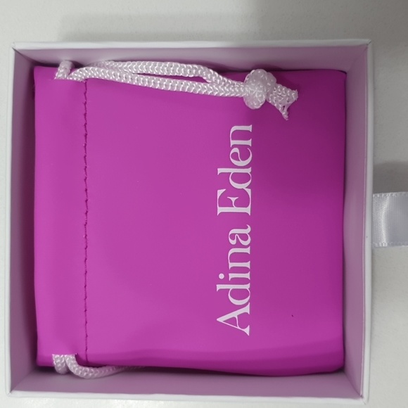 BNIB By Adina Eden 14k Tiny Double Pearl Chain Huggie Earring - Picture 5 of 8